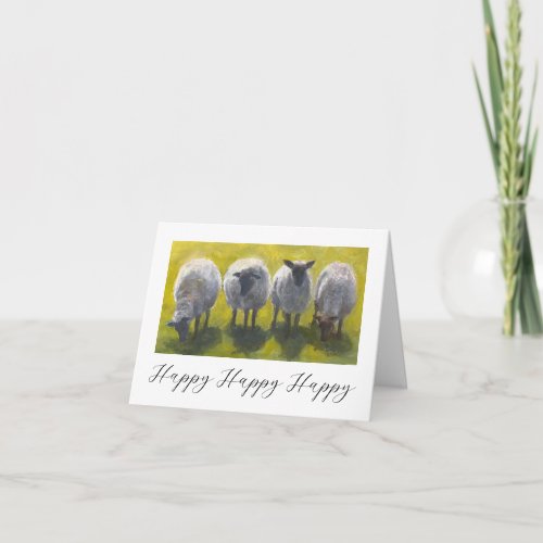 Happy Occasion Greeting Card with Painterly Sheep