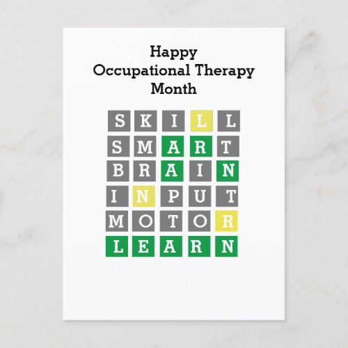 Happy Occupational Therapy Month Custom Wordle  Postcard
