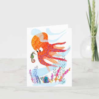 Happy Ocean Friends BLANK Greeting Card