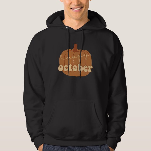 Happy October Fall Pumpkin Hoodie (Front)