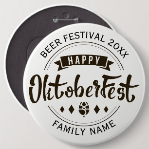 Happy Octoberfest Modern Typography Template 4 Pinback Button