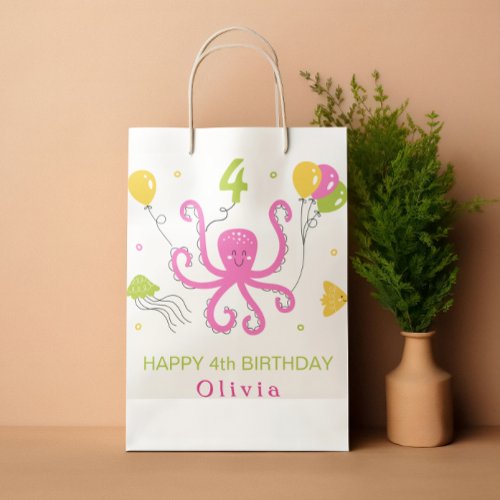 Happy Octopus Birthday Medium Gift Bag