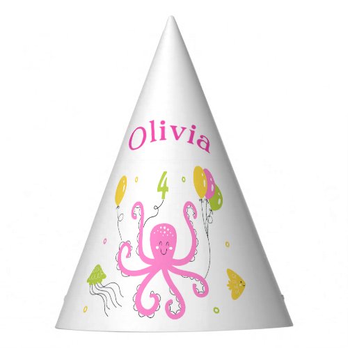 Happy Octopus Birthday Party Hat