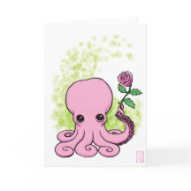 Happy Octopus with Flower