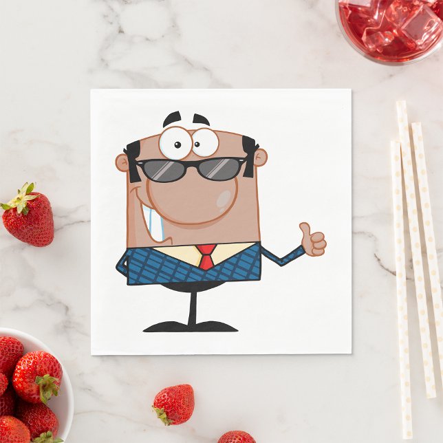 Happy Office Worker Giving Thumbs Up Napkins (Creator Uploaded)
