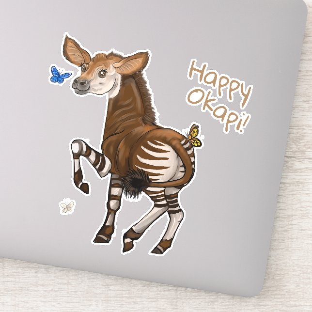 Happy Okapi! Sticker (Detail)