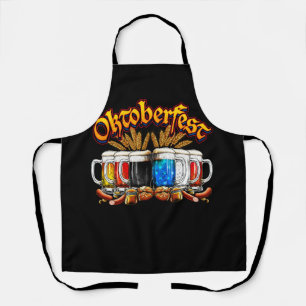 Happy Oktoberfest 2023 American German Beer Glass Apron