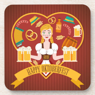 Happy Oktoberfest Beverage Coaster