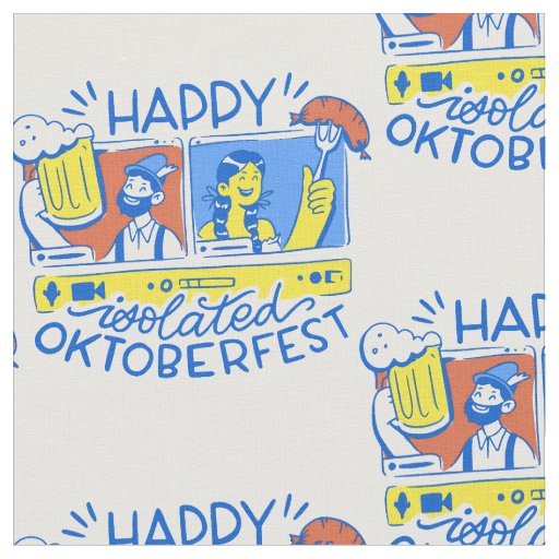 happy oktoberfest isolated coronavirus fabric