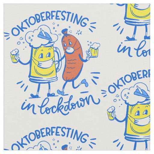 happy oktoberfest lockdown coronavirus bratwurst fabric