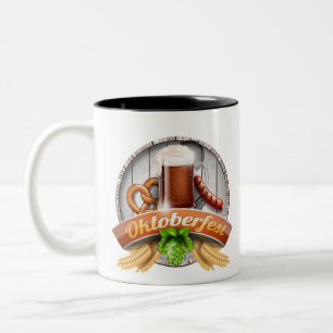 happy oktoberfest Two-Tone coffee mug