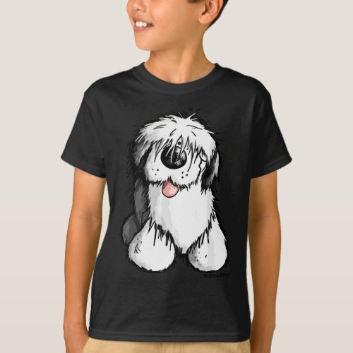 Happy Old English Sheepdog I For A Dog Or Bobtail  T_Shirt