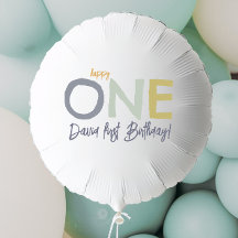Happy One First Birthday boy Ballon