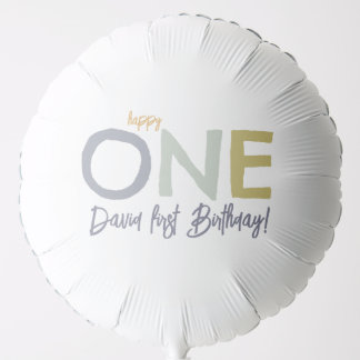 Happy One First Birthday boy Ballon Balloon