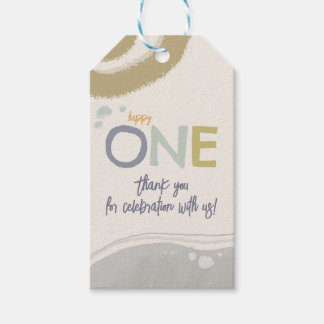 Happy One First Birthday boy Gift Tag