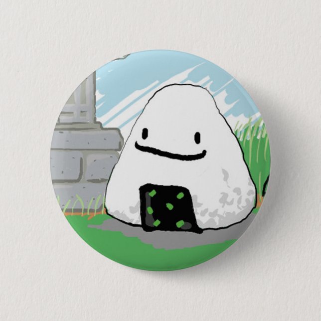 Happy Onigiri Button (Front)