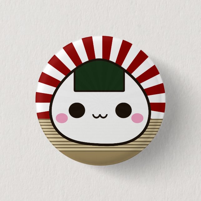 Happy Onigiri Pinback Button (Front)