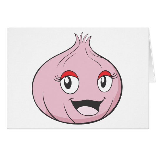 Happy Onion Vegetable Cartoon Cards (Front Horizontal)