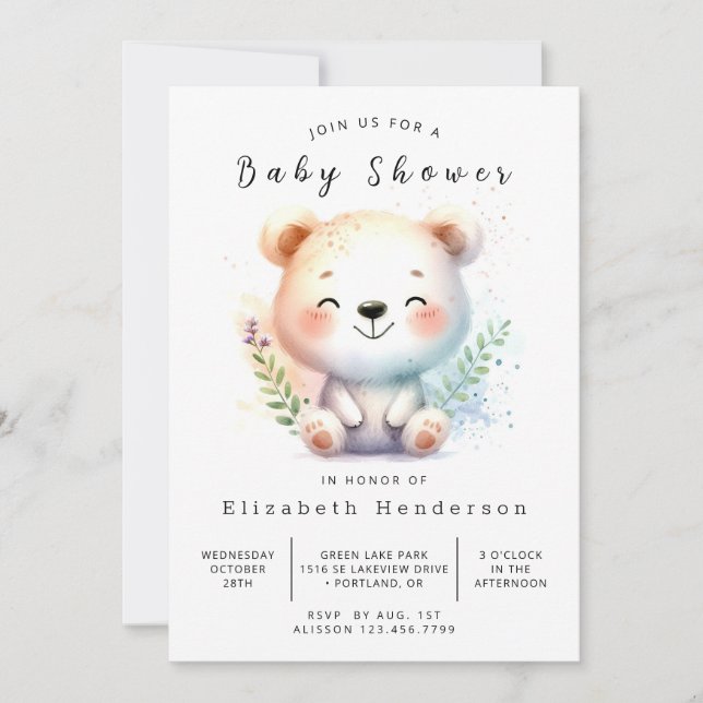 Happy Online Bear Baby Shower Invitation (Front)