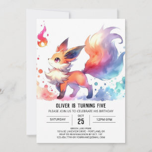 Happy Online Fox Birthday Invitation
