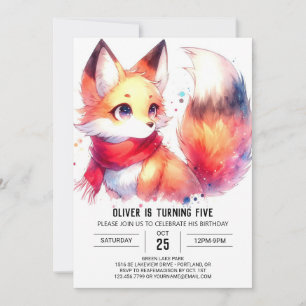 Happy Online Fox Birthday Invitation