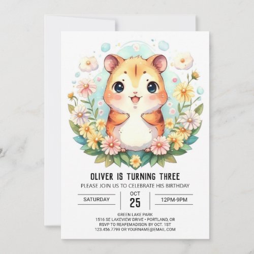 Happy Online Hamster Birthday Invitation