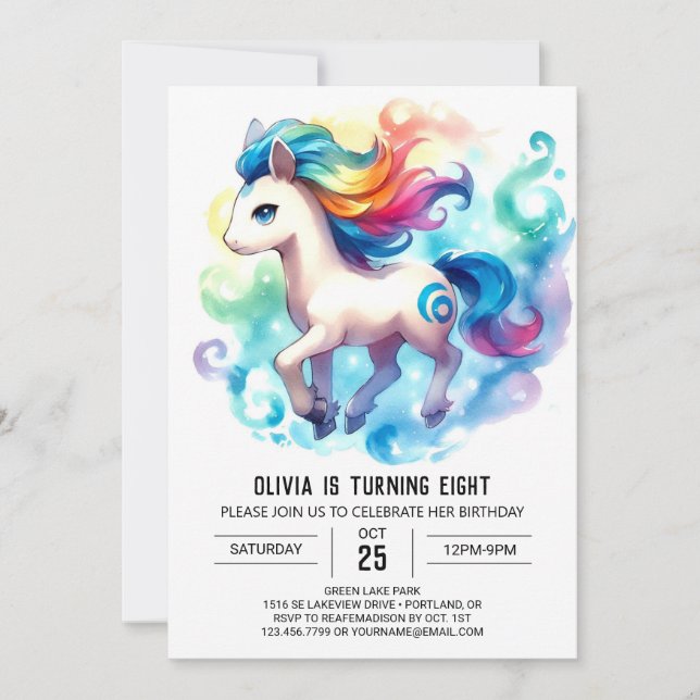 Happy Online Horse Birthday Invitation (Front)