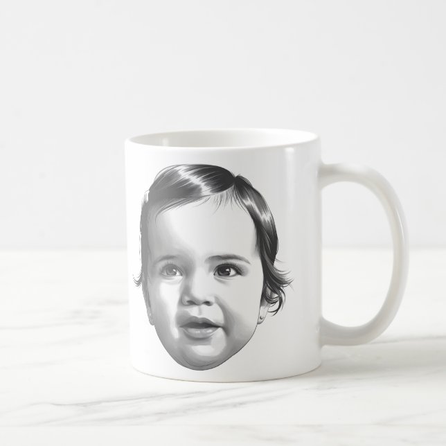 Happy or Upset Mood Toddler Baby Girl Coffee Mug  (Right)