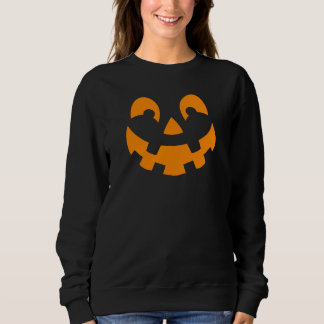 Happy Orange Halloween Pumpkin Face Silhouette Sweatshirt