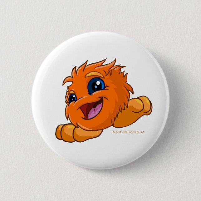 Happy orange JubJub Button (Front)