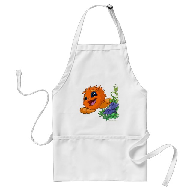 Happy orange JubJub in Neopia Central Adult Apron (Front)