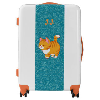 Happy Orange Kitty Luggage