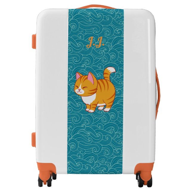 Happy Orange Kitty  Luggage (Front)