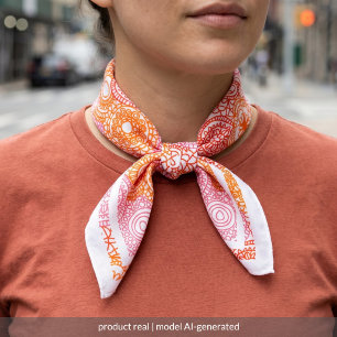 Happy Orange Pink Red Summer Flower Pattern Bandana