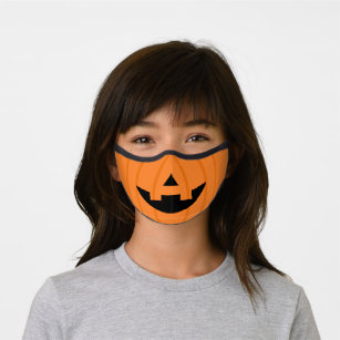 Happy Orange Pumpkin Smile Halloween Premium Face Mask