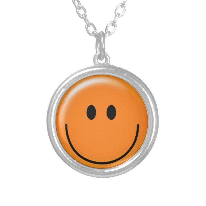 Happy orange smiley face pendants