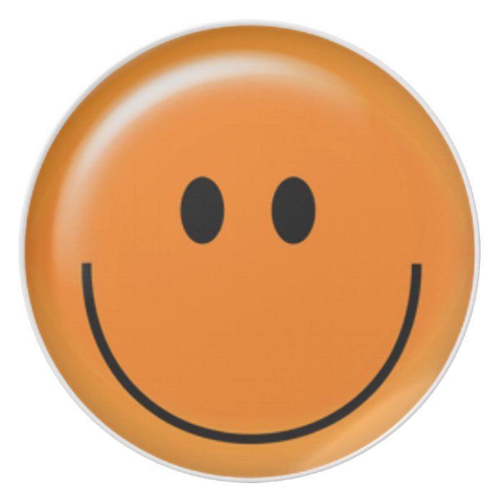 Happy orange smiley face plate
