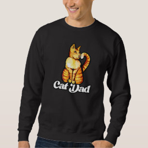 Happy Orange Tabby Cat Dad Sweatshirt