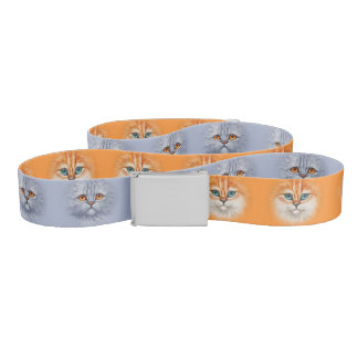 Happy Orange Tabby Kitten & Sad Gray Tabby Kitten Belt