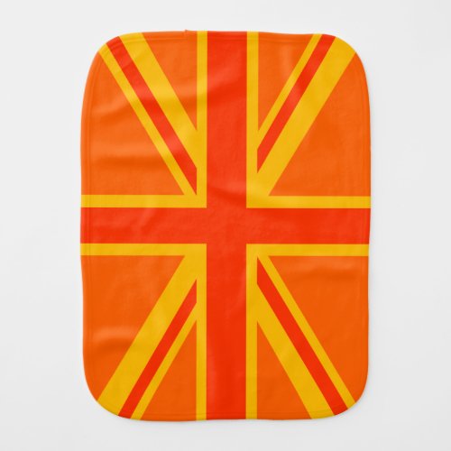 Happy Orange Union Jack British Flag Swag Burp Cloth
