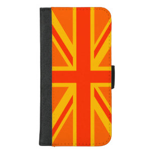 Happy Orange Union Jack British Flag Swag iPhone 8/7 Plus Wallet Case
