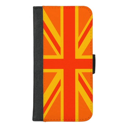 Happy Orange Union Jack British Flag Swag iPhone 87 Plus Wallet Case