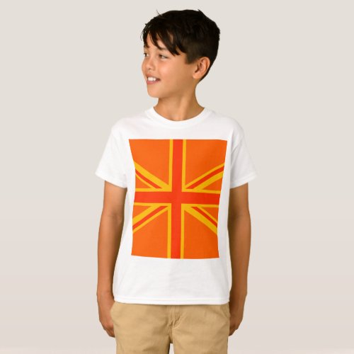 Happy Orange Union Jack British Flag Swag T_Shirt