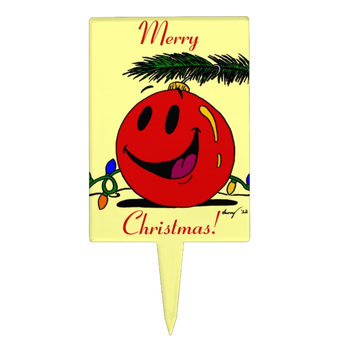 Happy Ornament "Merry Christmas" Cake Topper