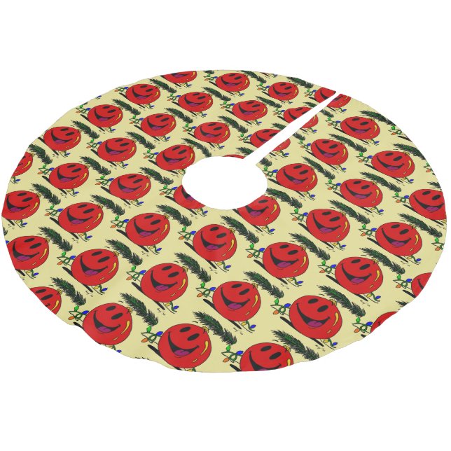 Happy Ornament Tree Skirt (Angled)