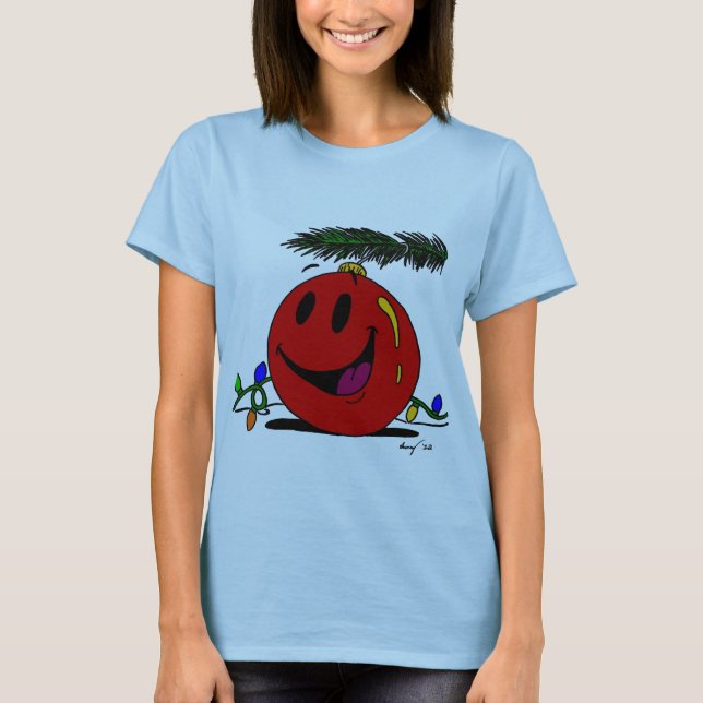Happy Ornament Womens Baby Doll T-Shirt (Front)