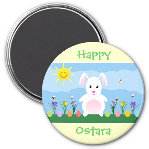 Happy Ostara Bunny Rabbit Magnet