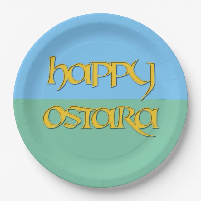 Happy Ostara Paper Party Plate (Front)