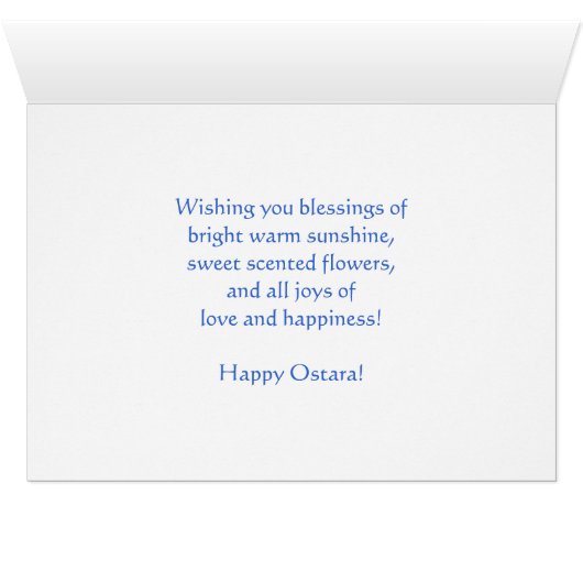 Happy Ostara - Vernal Equinox - Rabbit in Garden (Inside Horizontal (Bottom))