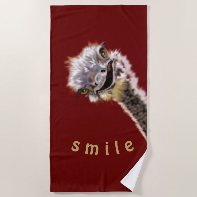 Happy Ostrich - Beach Towel (Front)